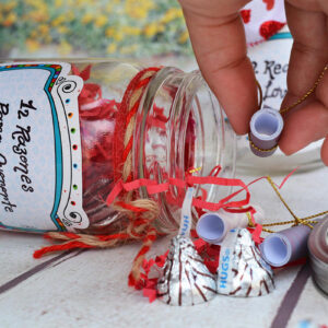 Frascos con mensajes (12 razones para amarte más)